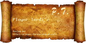 Pleyer Teréz névjegykártya